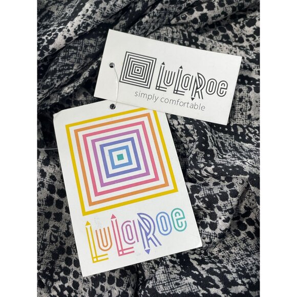 LuLaRoe Ella Paper Bag Shorts Size Large Belted Pull On Snakeskin Print Gray NEW - Picture 7 of 9